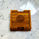 Eco friendly personalized bamboo coasters are made from a renewable resource.