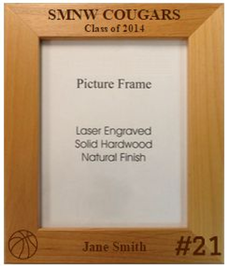 Personalized Sports Picture Frame for basketball, baseball, football, soccer, volleyball, etc.