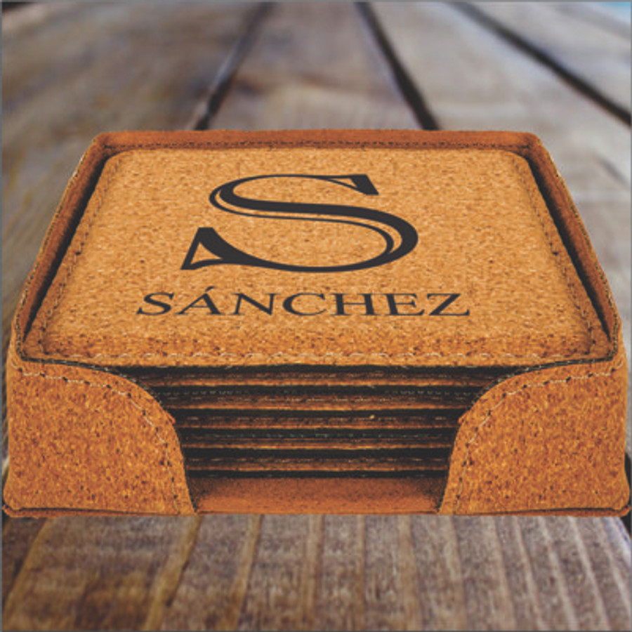 6 pc. Stitched Cork Coaster Set Realtor Closing Gift