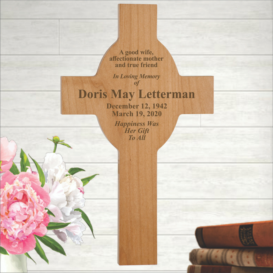 Laser Engraved Personalized Memorial Wall Cross Laser Engraved Personalized Memorial Wall Cross