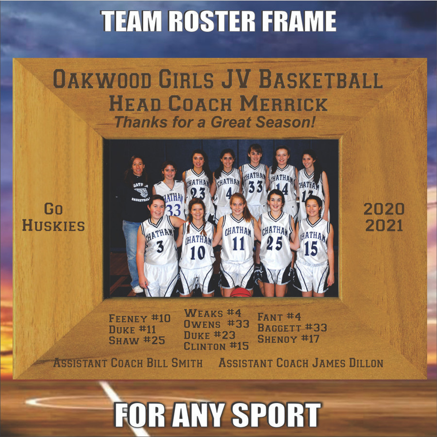 Team Roster Personalized Picture Frame - Thank You Coach 