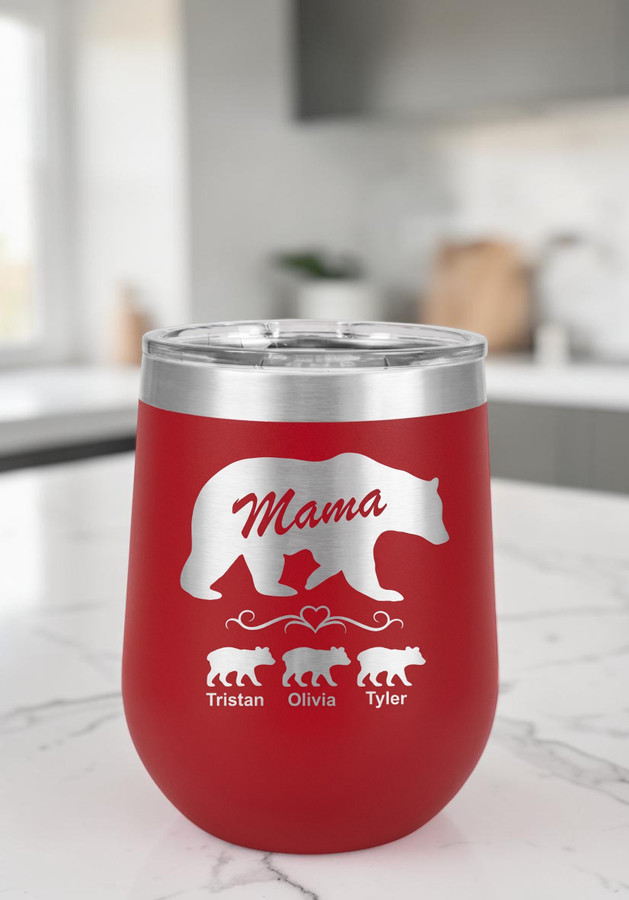 Mama Bear Personalized Wine Tumbler