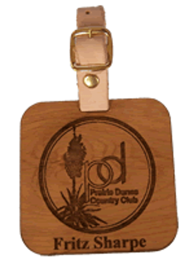 Personalized wood bag tags laser engraved with your company, team, or school logo and special text make great corporate gifts, prizes and giveaways for your next tournament. These golf bag tags have a buckle to conveniently attach to your golf bag. Great for identifying who you are and show off where you have played. Personalized wood bag tags laser engraved with your company, team, or school logo and special text make great corporate gifts, prizes and giveaways for your next tournament. These golf bag tags have a buckle to conveniently attach to your golf bag. Great for identifying who you are and show off where you have played.