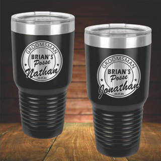 Personalized 30 oz. Groomsmen Tumblers (Available in 17 Colors)