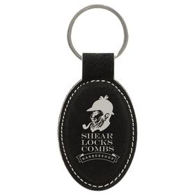 Laser Engraved Leatherette Keychain