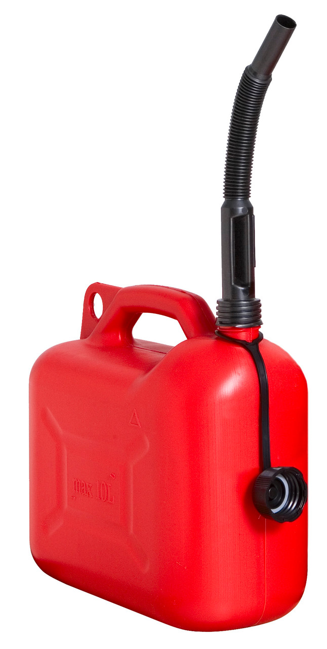 Topline Red Plastic Fuel Jerry Can 10L AJ4817