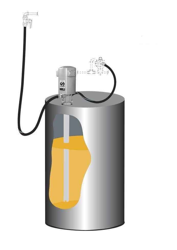 SAMOA Pumpmaster 35, 51 & 81 Ratio Drum Mounted Oil Pump Kit for 205 Litre Drums