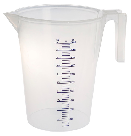 Graduated Plastic Measuring Jug, 5 Litre Capacity