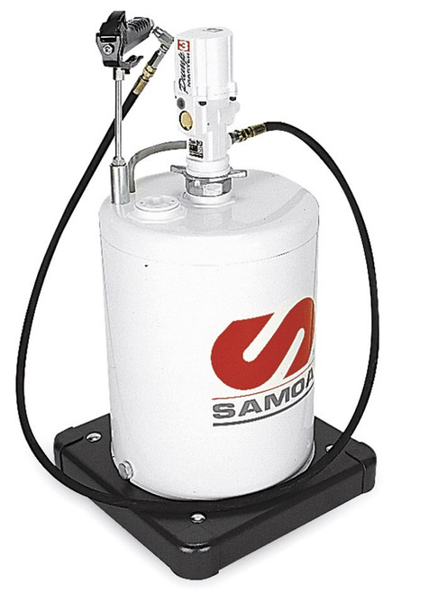 SAMOA Pumpmaster 3, 55:1 Ratio Air Operated Shielded Mobile Grease Unit for 12.5 to 18kg Pails