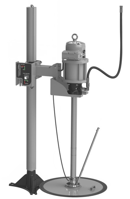 SAMOA Pumpmaster 45, 70:1 Ratio Air Operated Pump System with Pneumatic Pump Hoist for 50kg Drums