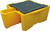 Single IBC Storage Pallet with Integrated Dispenser - Yellow Base/Black Deck - 1120 litre spill capacity