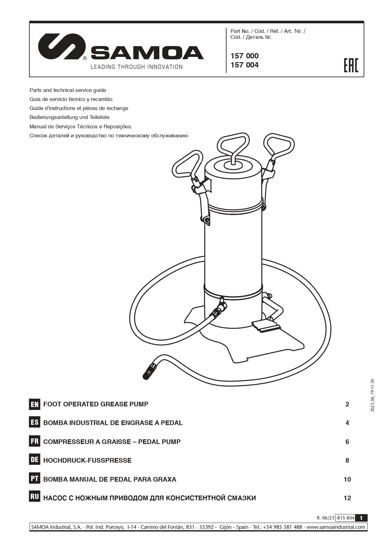 157000 - Product Manual