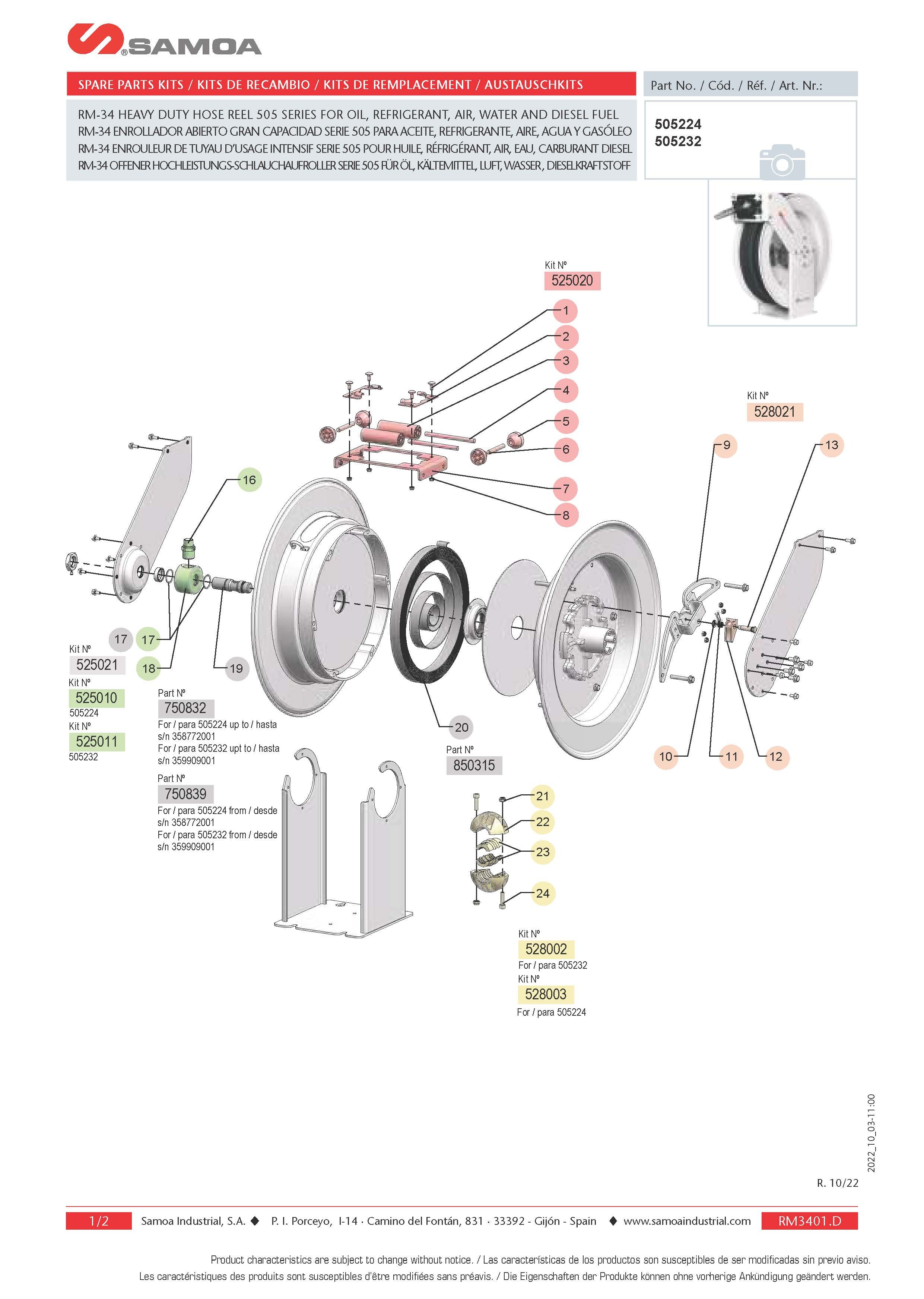 505224/505232 - Spare Parts Listing