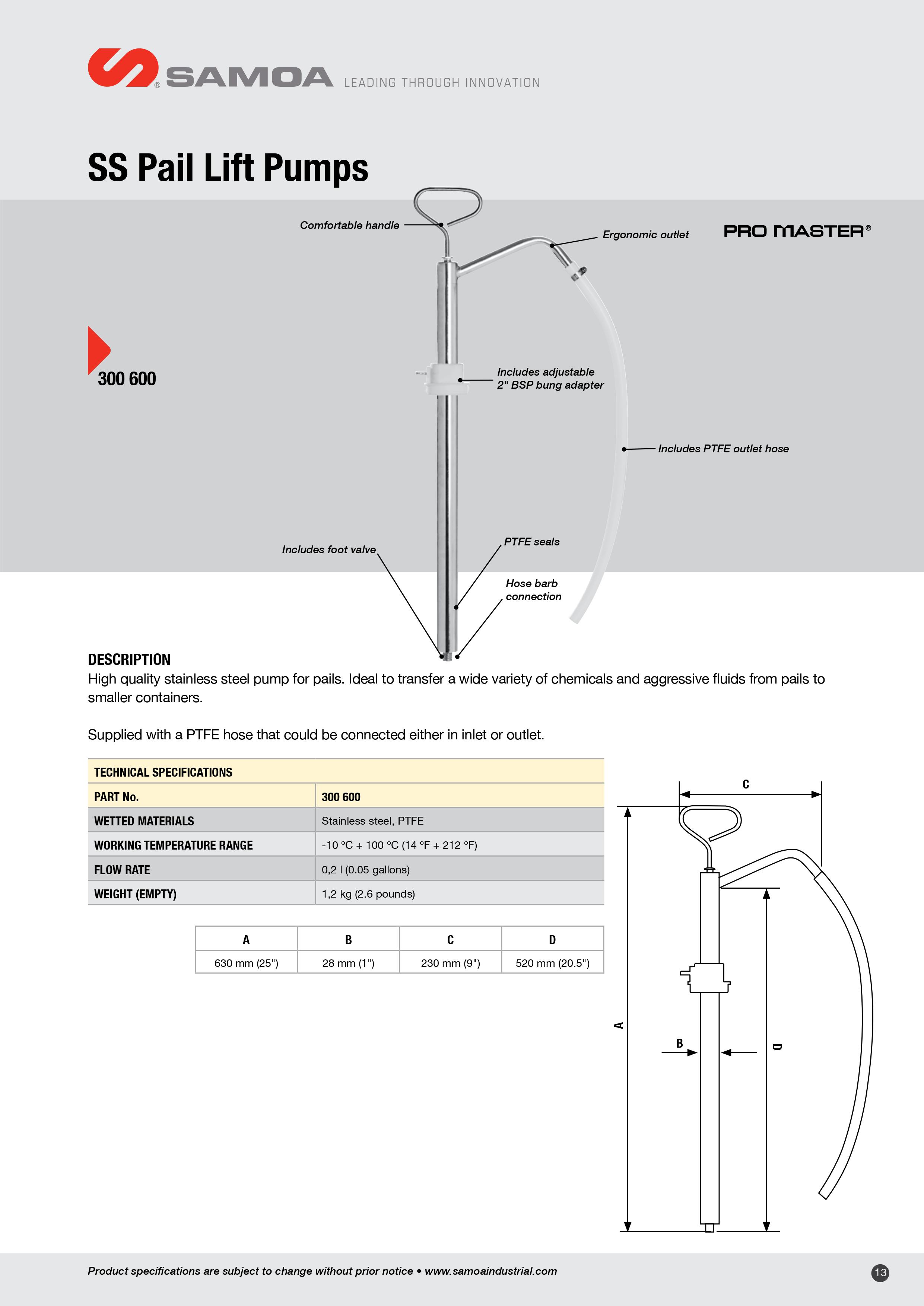 300600 Stainless Steel Lift Pump