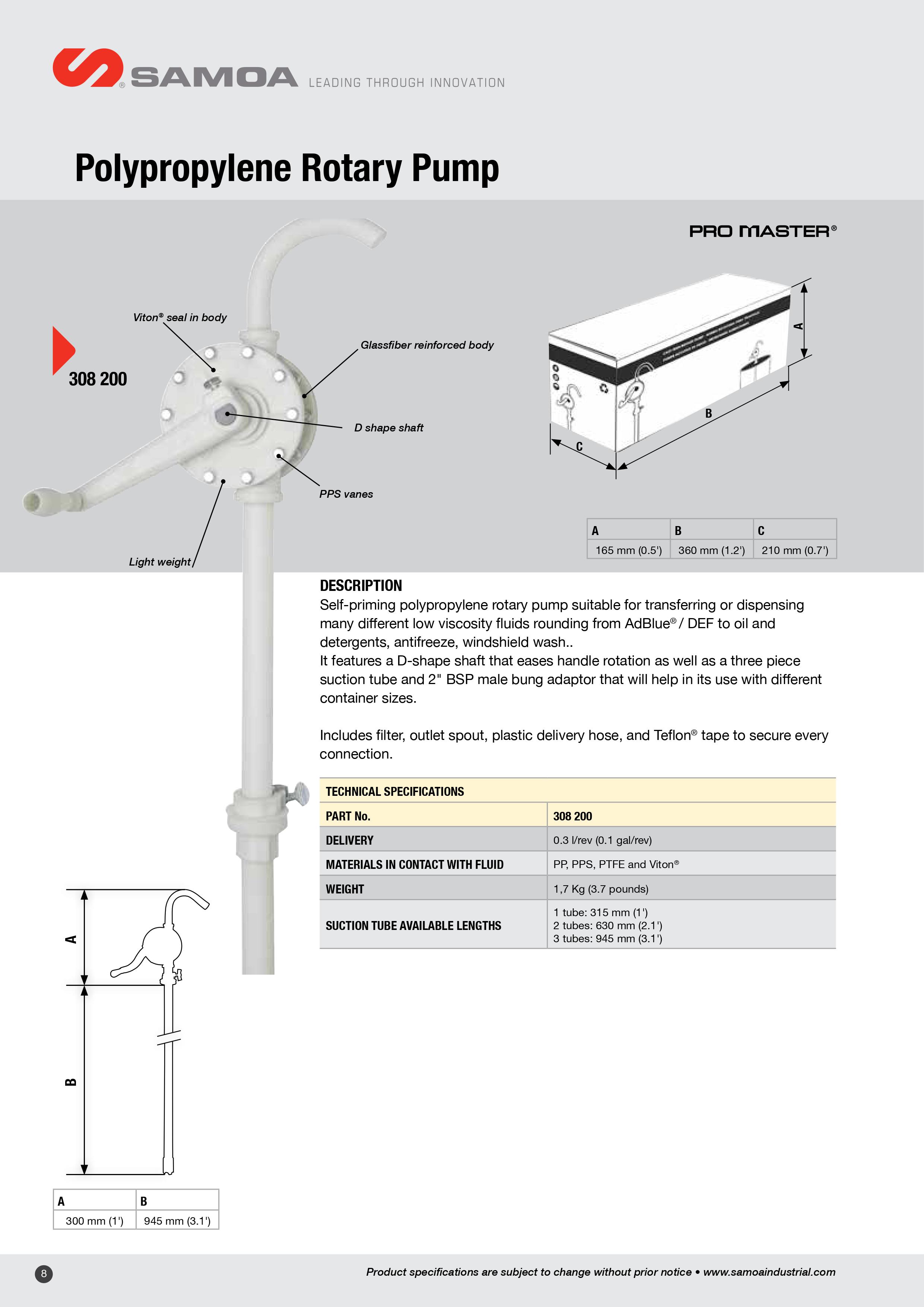 308200 PVC Rotary Pump