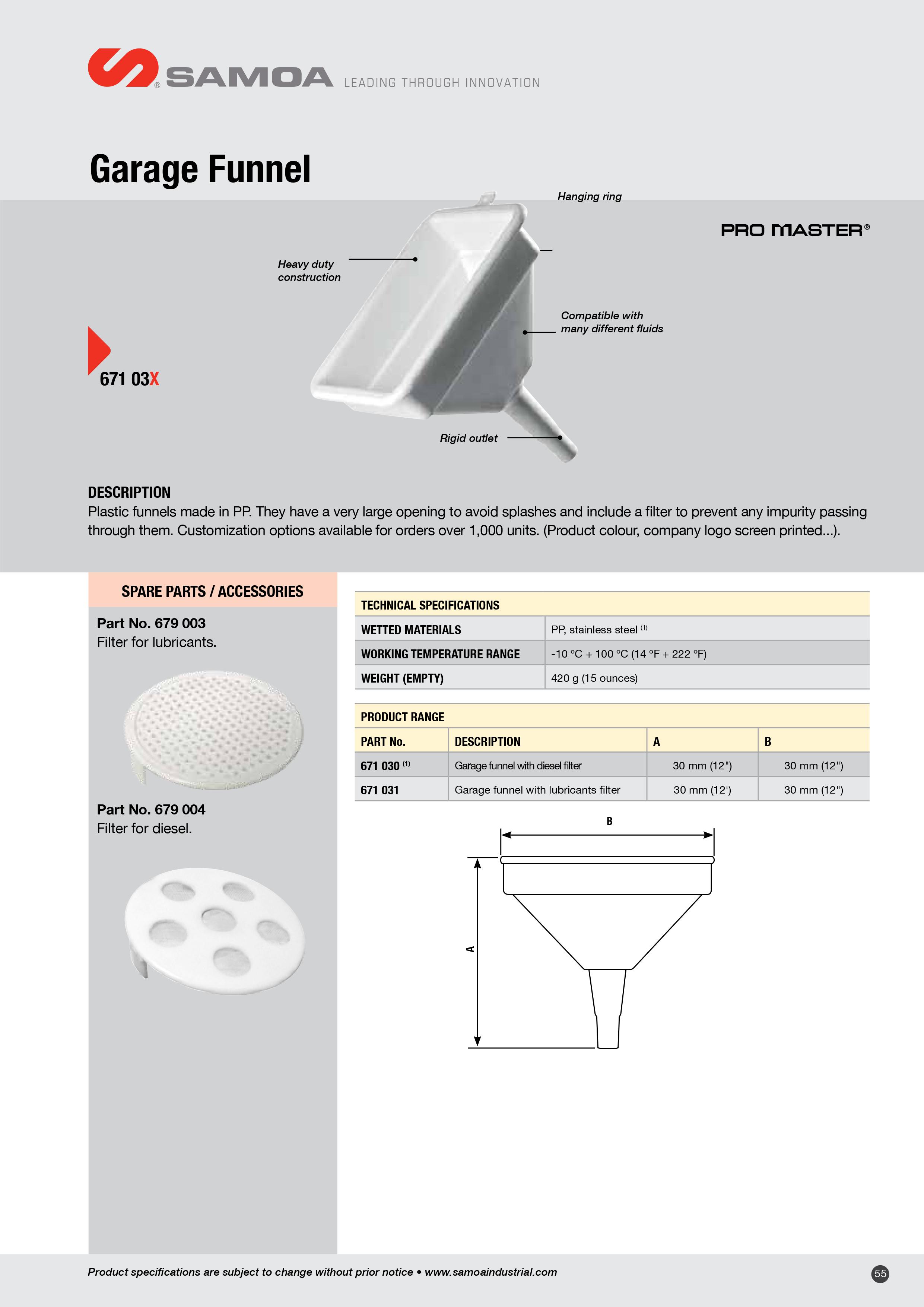 67103X Industrial Funnels