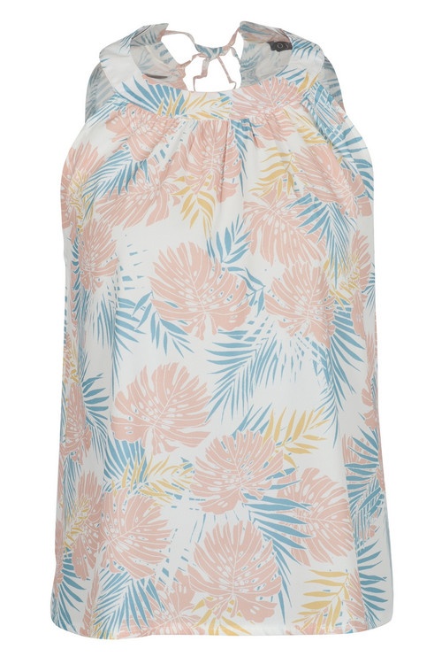 Halter Neck Tropical Print Cami Top