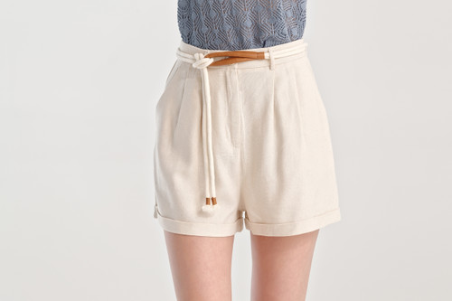Linen Blend Cuffed Shorts
