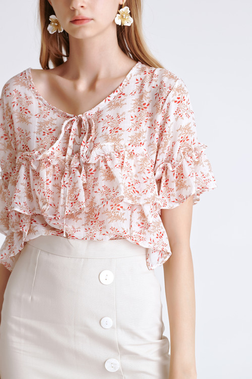 Floral Ruffled Top