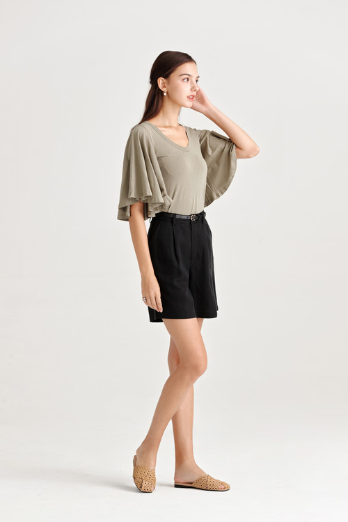 Wide Wing Sleeve Jersey Top