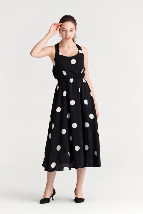 Dot Back-Tie Dress