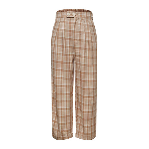 Check Wide Leg Pants