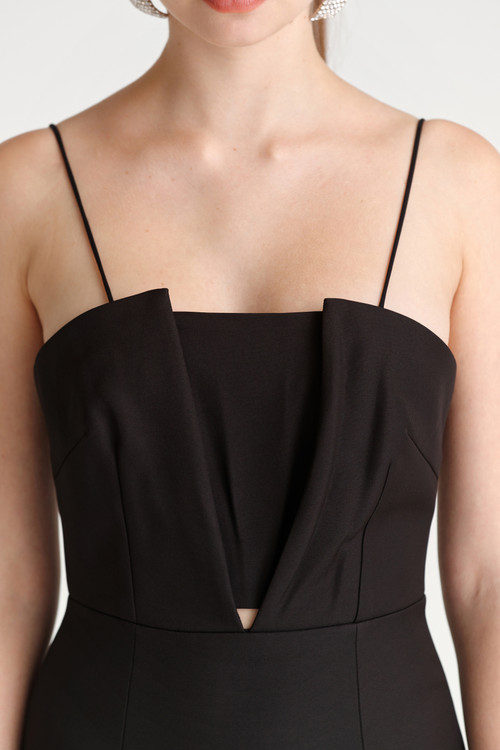 Deep V-neck Mini Dress