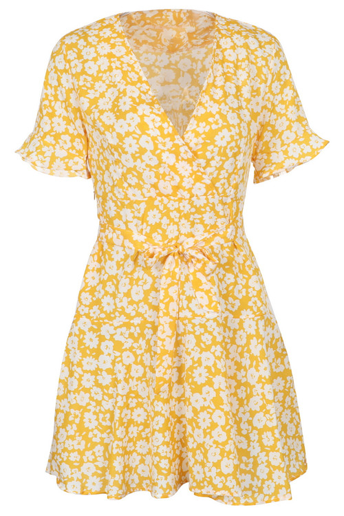 Floral wrap mini dress