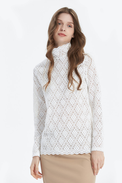 Warm Lace High Neck Top