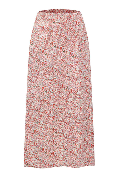 Creased Fabric Print Midi Skirt