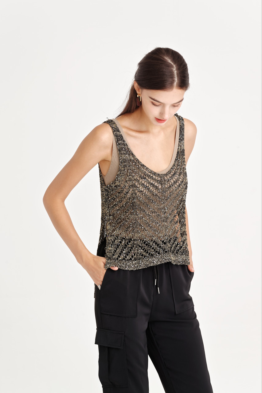 sequin knit top