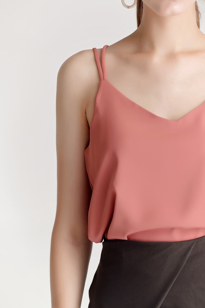 BACK CROSS RIB CAMISOLE＆BEADS CAMISOLE Cross Back Cami - Charcoal Washed Rib – JOAH BROWN®