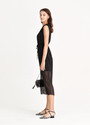 V-Neck Pleated Chiffon Dress