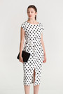 Dot Front Slit Dress