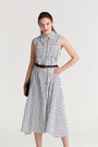 Stripe Sleeveless Shirt Dress