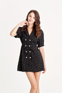 Dot Double-Breast Mini Dress