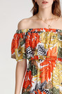 Tropical Off-Shoulder Dress