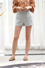 Linen like Tucked Shorts