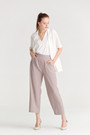 Melange Wide Leg Ankle Pants