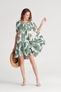 Print Frilled-Hem Dress