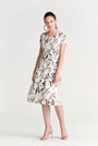 Leaf Print Pleats Dress