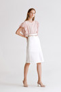 Belted Front-Slit Skirt