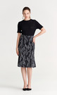 Drawing Print Flare Skirt