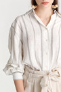 Linen like Stripe Shirt