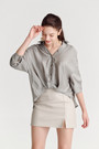 Front-Twist Oversize Shirt