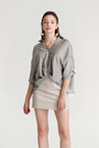 Front-Twist Oversize Shirt