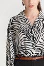 Zebra Print Loose-Fit Shirt