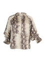 Snake Print Open-neck Shirt