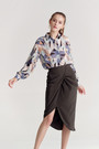 Chiffon Abstract Print Shirt