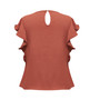 Solid Ruffle Short Sleeve Top